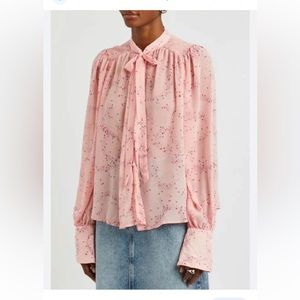 NWT free people pink bow stars align blouse